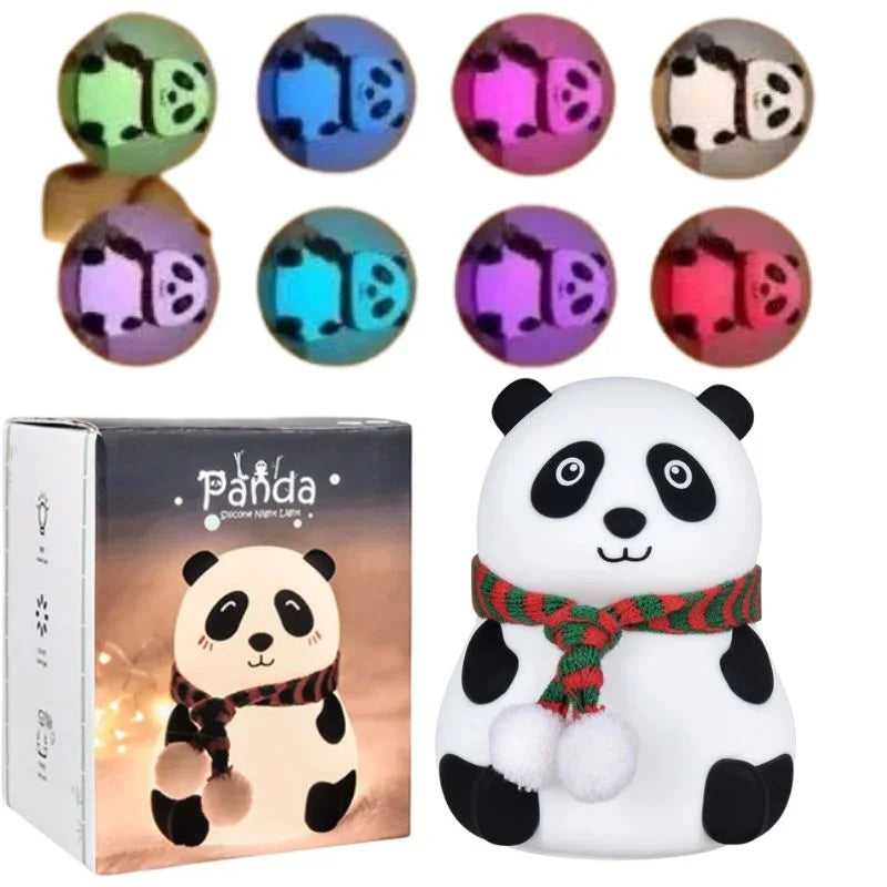 Panda LED Night Lamp (YH-608) — Soft Silicone Rechargeable Night Light | 7-Color Touch Control | Kids Bedroom & Nursery Gift Décor
