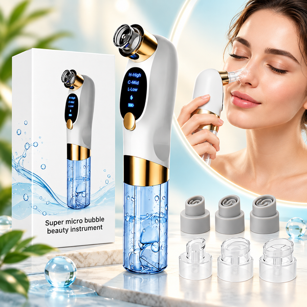 Electric Super Micro Bubble Blackhead Remover — Pore Vacuum Facial Deep Cleansing Device, USB Rechargeable Skin Care Tool