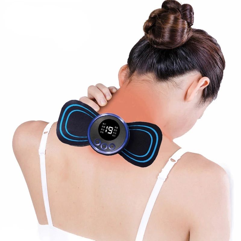 vEMS Mini Electric Neck Back Body Massager Cervical Electric Neck Back Massager Muscle Therapy Pressure Pain