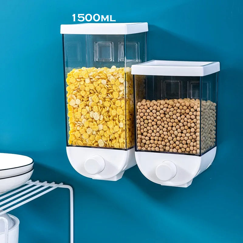 1500ml Transparent Body Eco-Friendly Wall Mounted Grain Storage Box